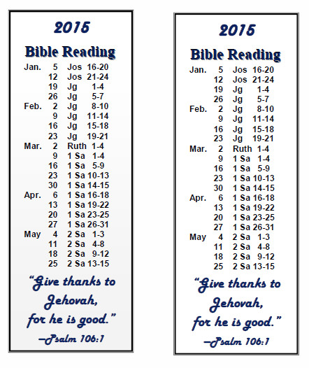 2015 Bible Reading Schedules